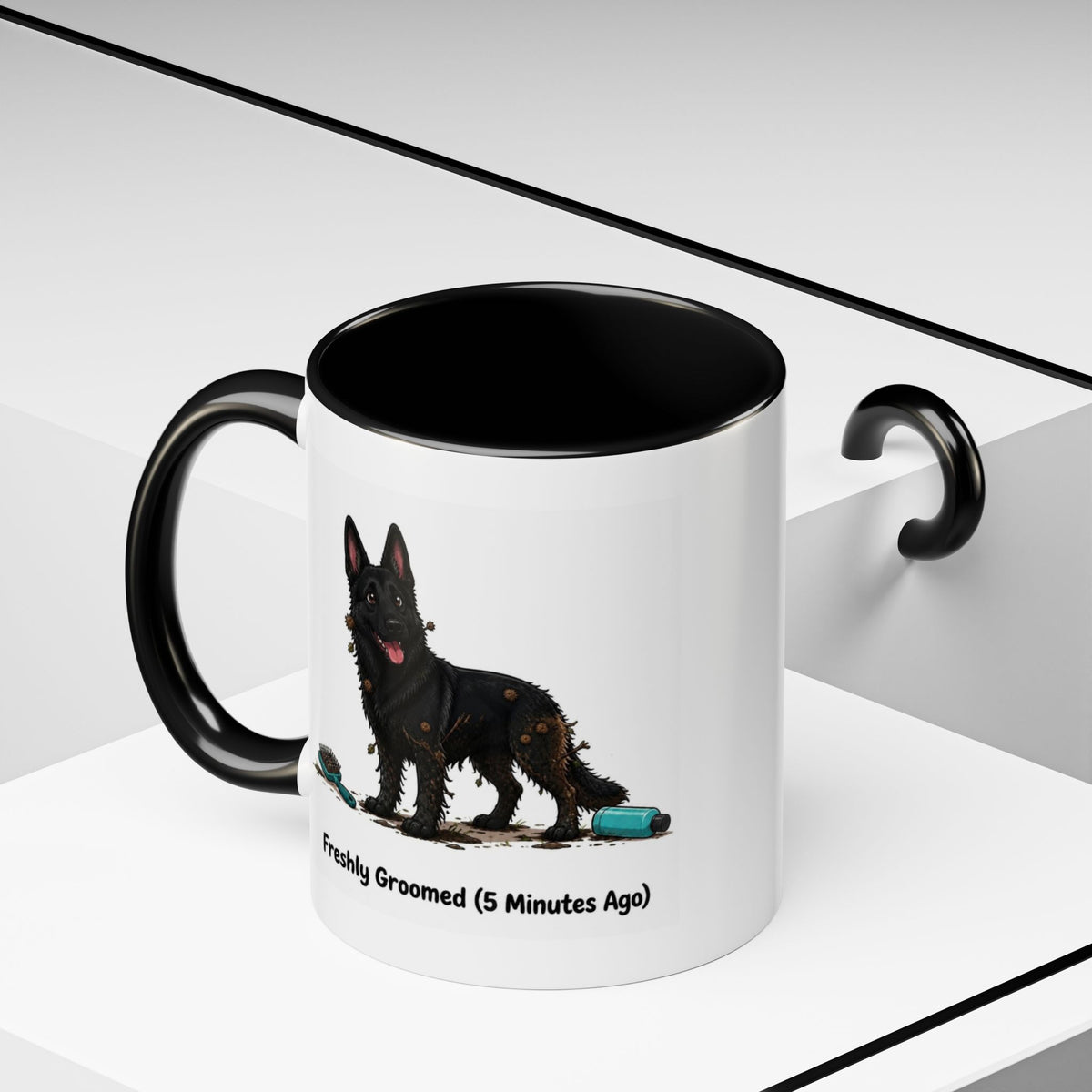 Freshly Groomed Mug - German Shepherd - Black