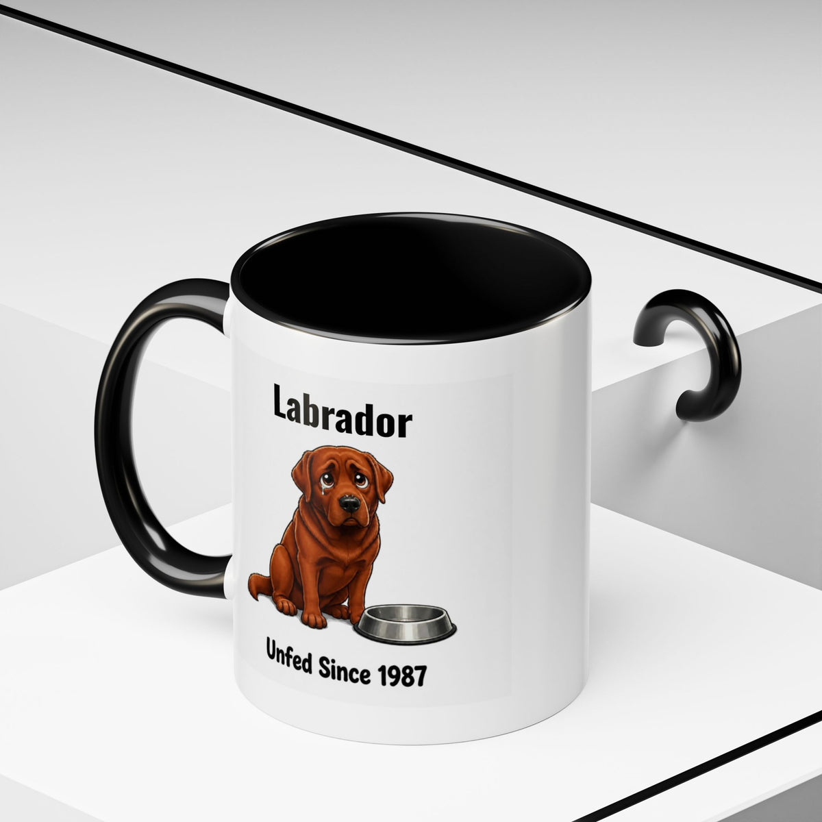 Personalised Fox Red Labrador Mug - Unfed Since 1987 - Custom Dog Name, Funny Greedy Lab Gift, 11oz