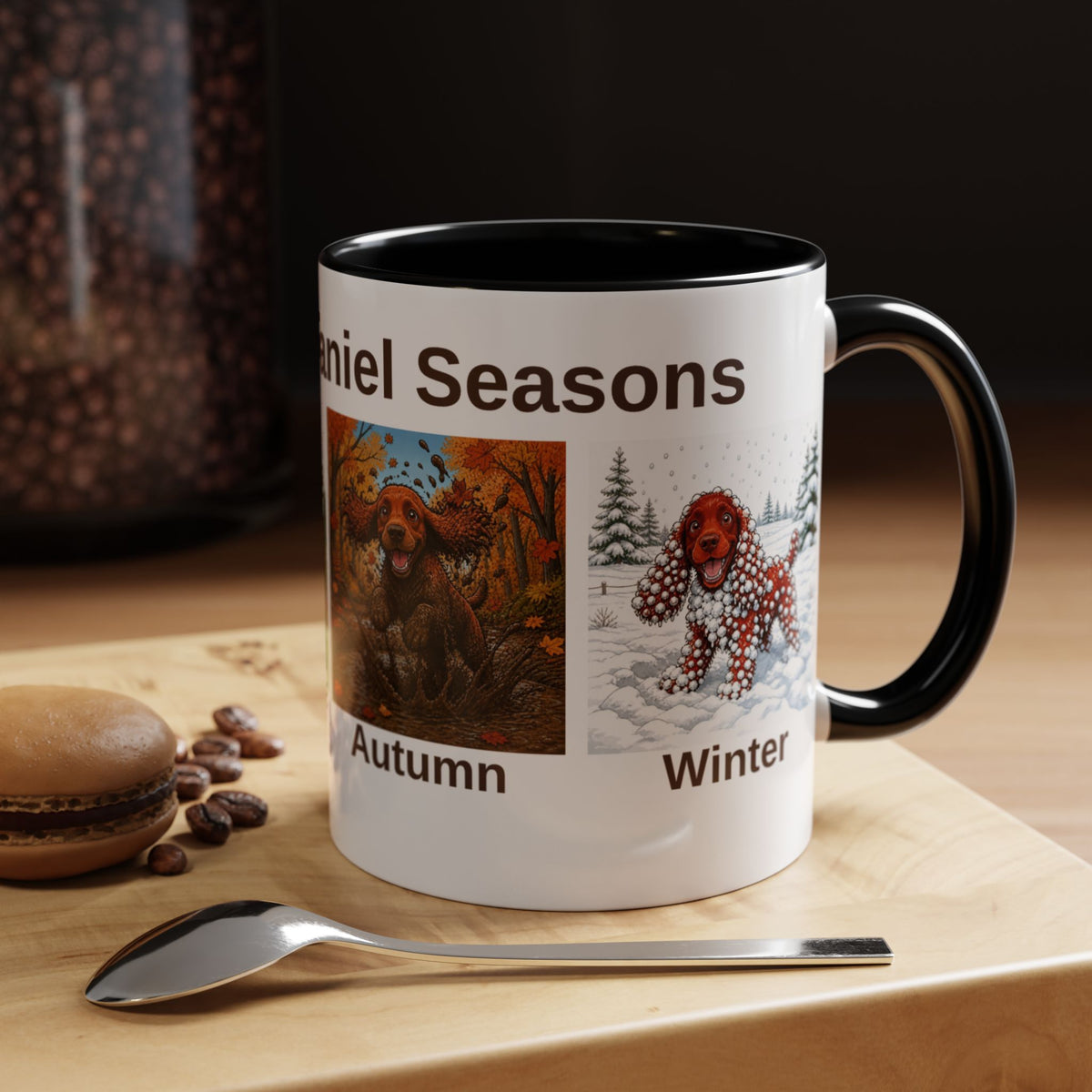Four Spaniel Seasons Mug - Cocker Spaniel - Red