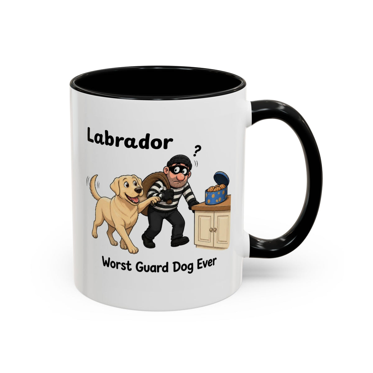 Personalised Yellow Labrador Mug - Worst Guard Dog Ever - Custom Dog Name, Funny Lab Gift, 11oz