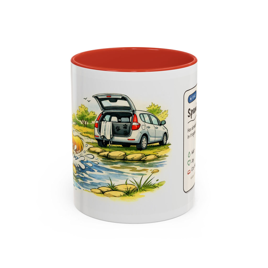 Funny lemon cocker spaniel mug, wet spaniel and car – view 2