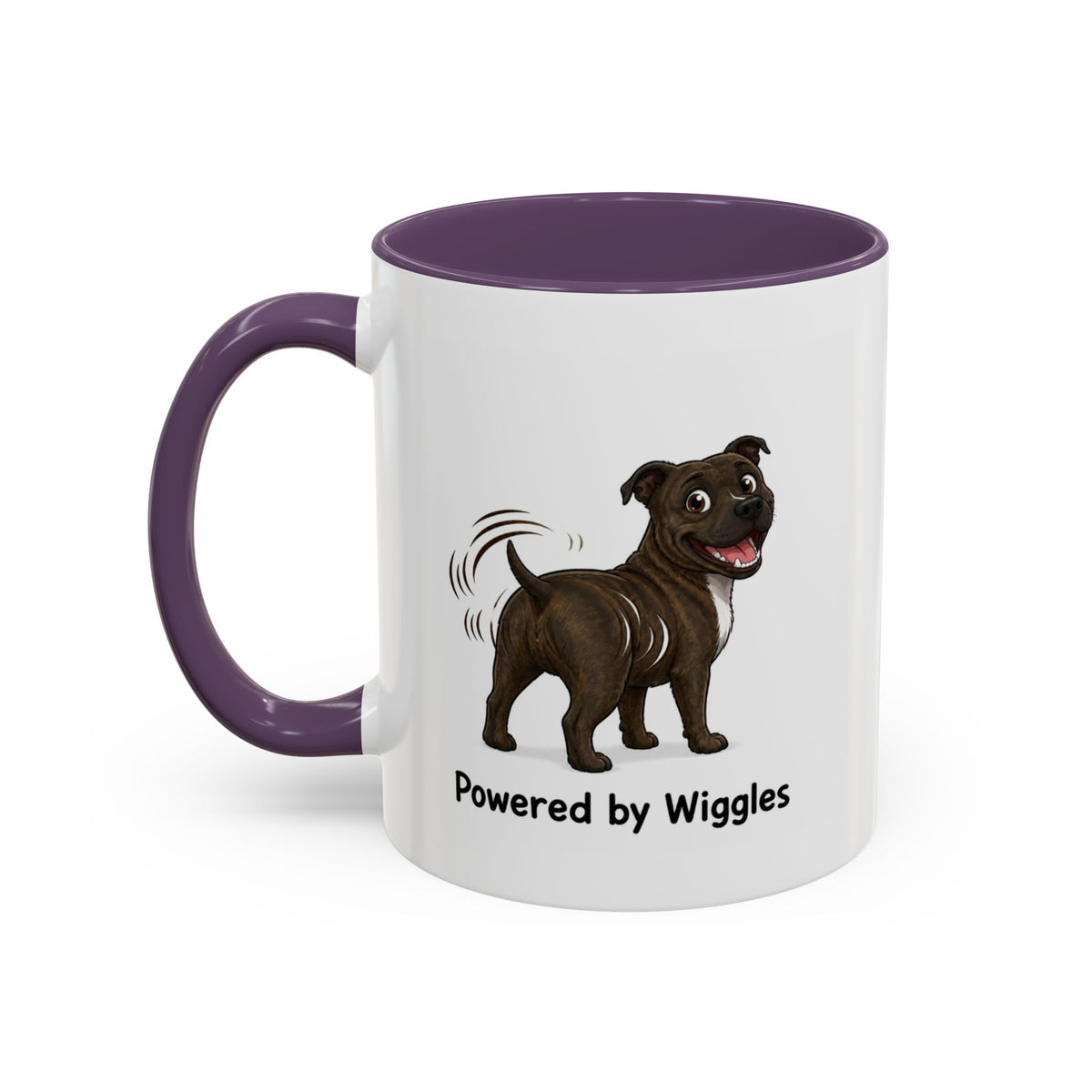 Powered by Wiggles Mug - Staffordshire Bull Terrier - Brindle