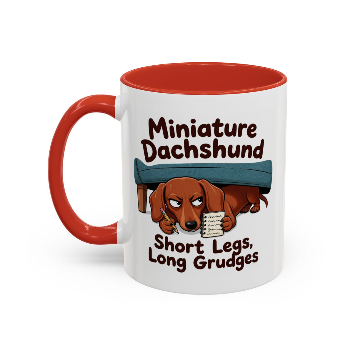 Short Legs Long Grudges Mug - Dachshund - Red