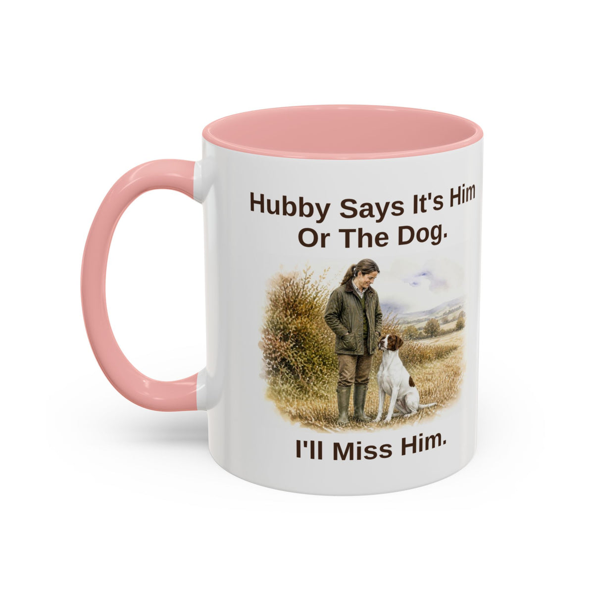 Hubby Says Mug - English Pointer - Liver & White - Brunette