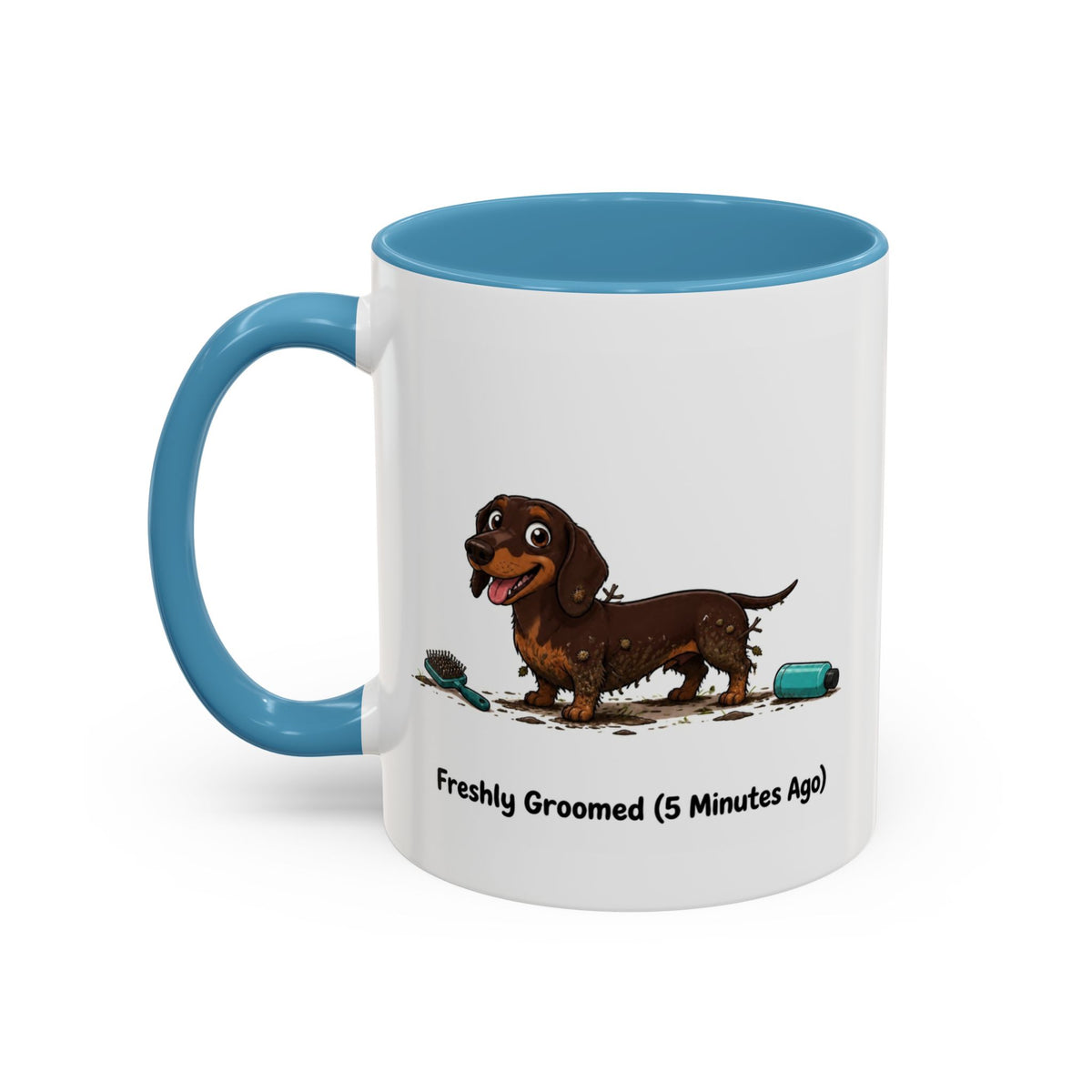 Freshly Groomed Mug - Mini Smooth Dachshund - Chocolate & Tan