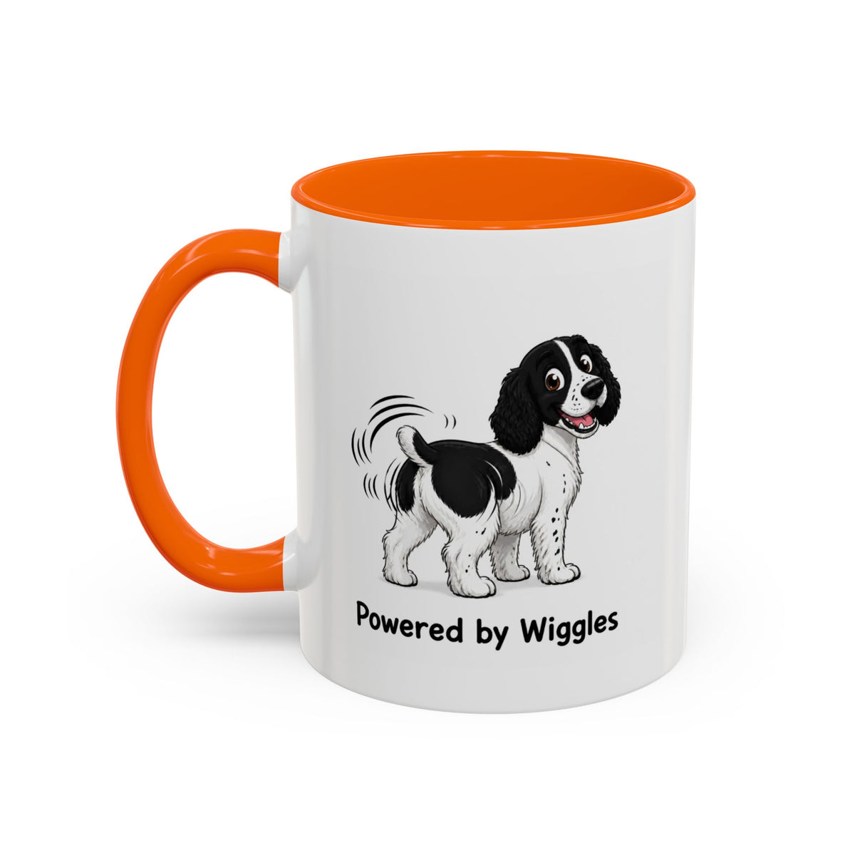 Powered by Wiggles Mug - Springer Spaniel - Black & White