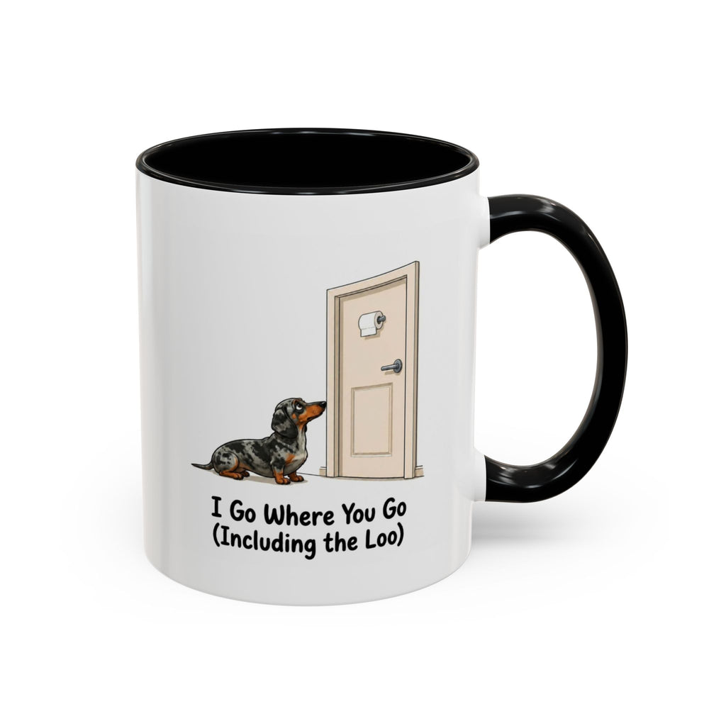 I Go Where You Go Mug - Mini Smooth Dachshund - Dapple
