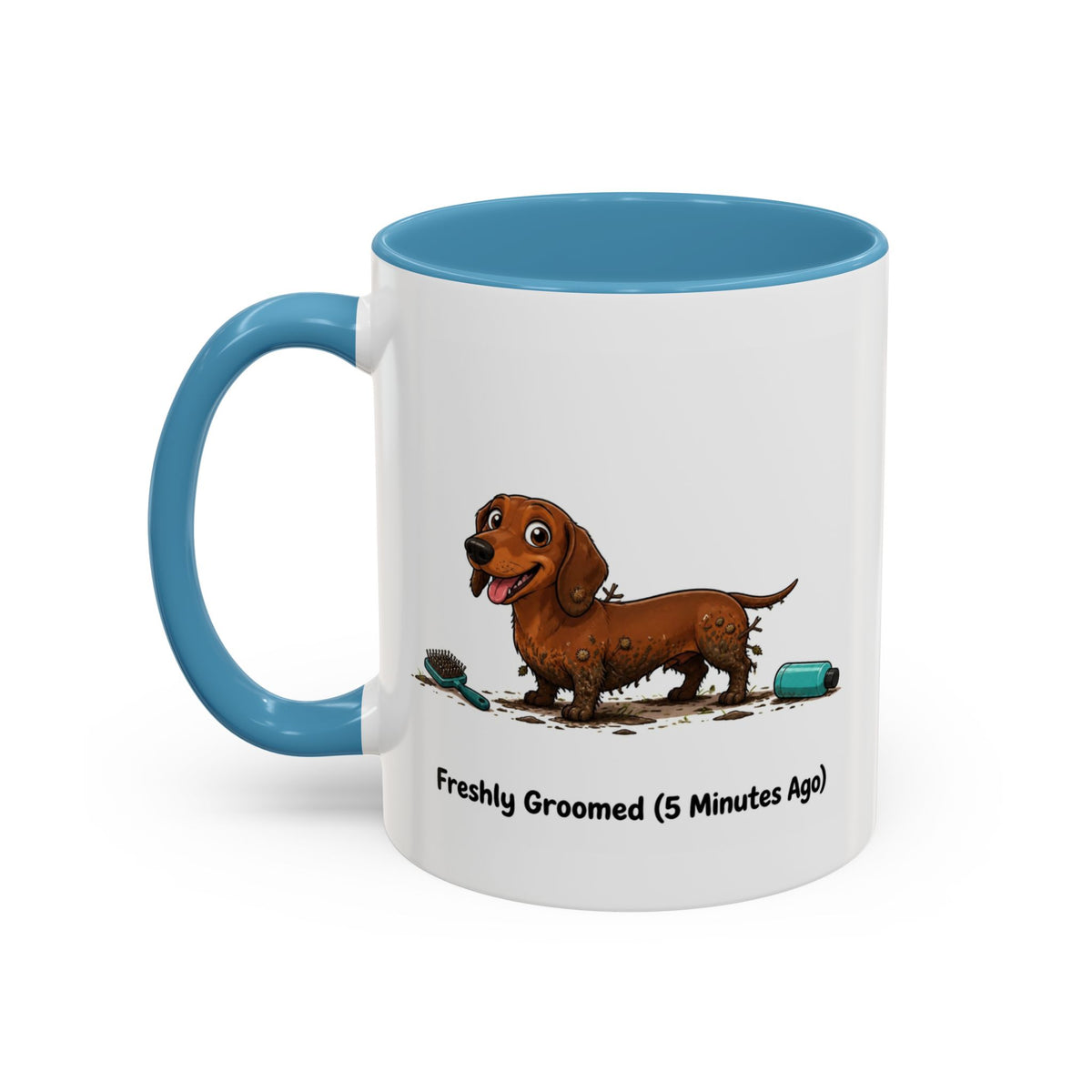 Freshly Groomed Mug - Mini Smooth Dachshund - Red
