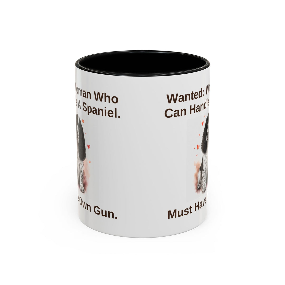 Wanted Mug - Springer Spaniel - Black & White - Woman