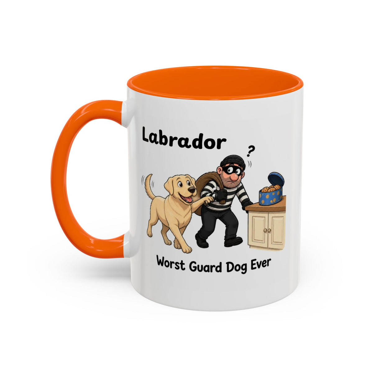 Personalised Yellow Labrador Mug - Worst Guard Dog Ever - Custom Dog Name, Funny Lab Gift, 11oz