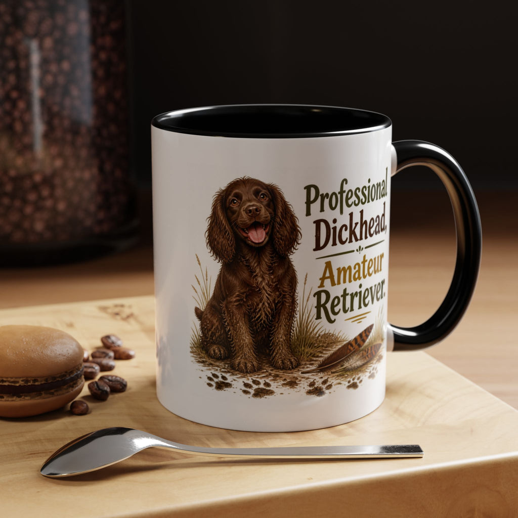 Funny Chocolate Cocker Spaniel Mug - Professional Dickhead, Amateur Retriever, Working Gun Dog Gift, Pheasant Shooting Mug, 11oz