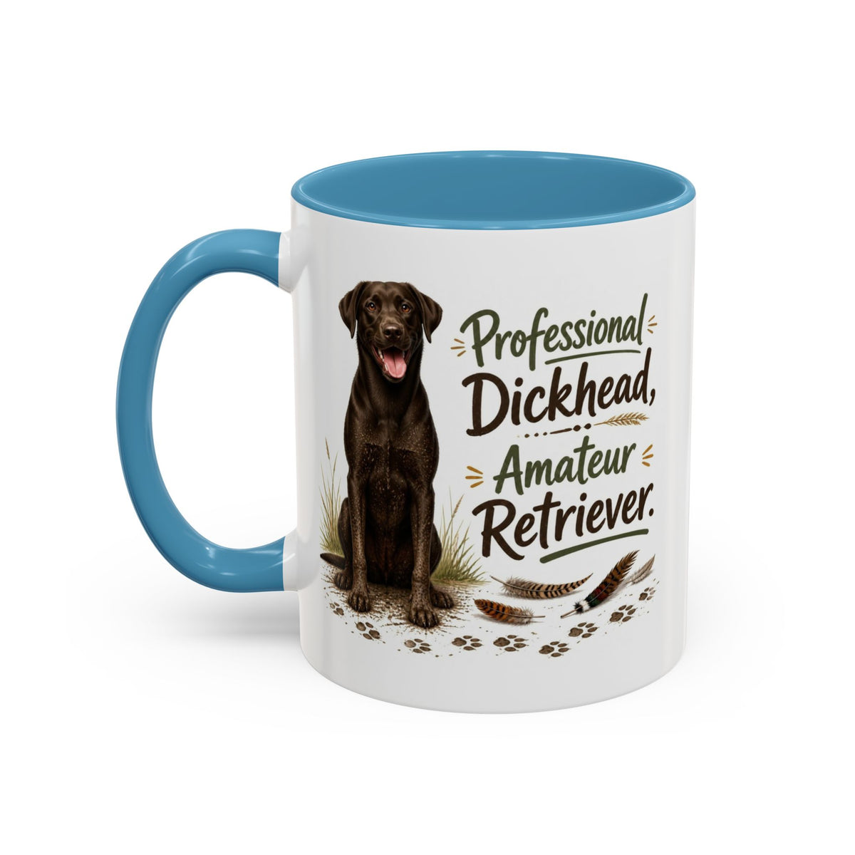 Funny Chocolate Labrador Mug - Professional Dickhead, Amateur Retriever, Working Gun Dog Gift, Pheasant Shooting Mug, 11oz