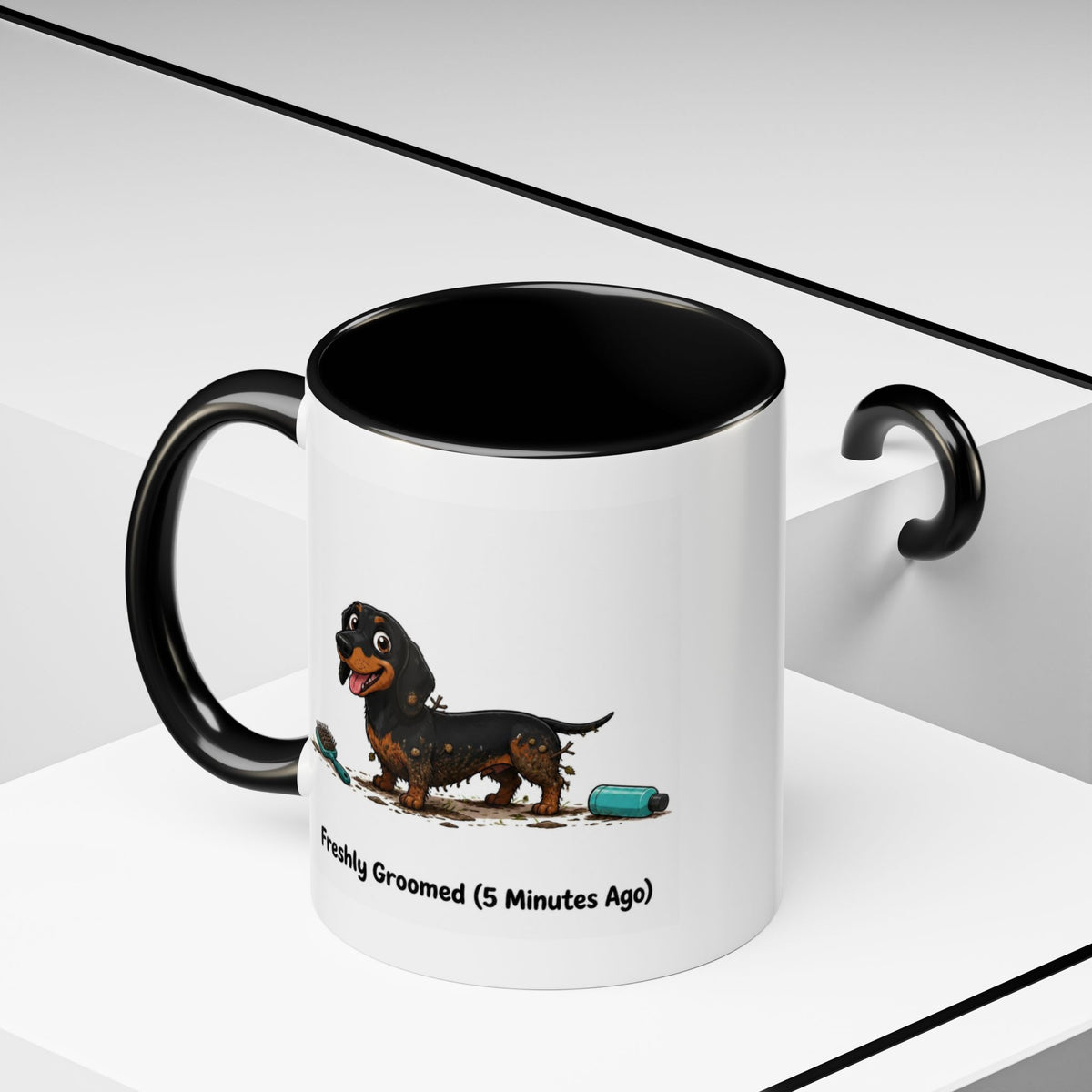 Freshly Groomed Mug - Mini Smooth Dachshund - Black & Tan