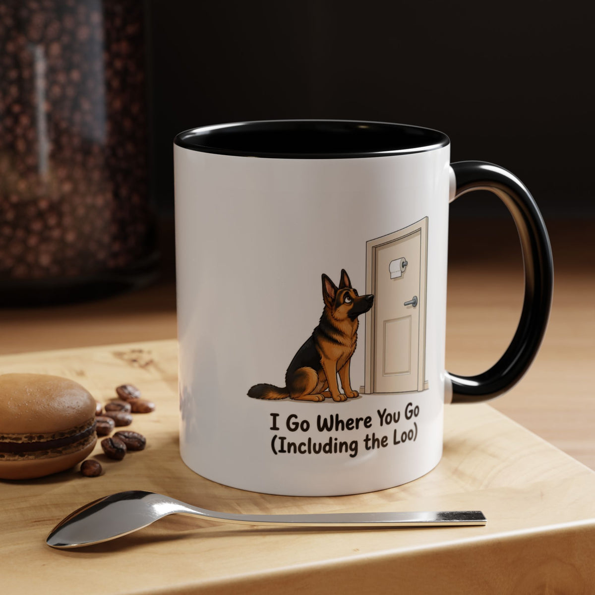 I Go Where You Go Mug - German Shepherd - Black & Tan
