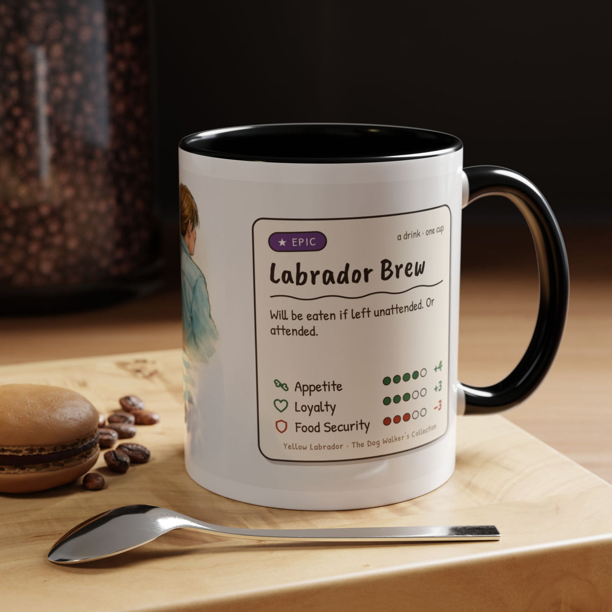 Funny yellow Labrador mug, food thief Lab – view 7