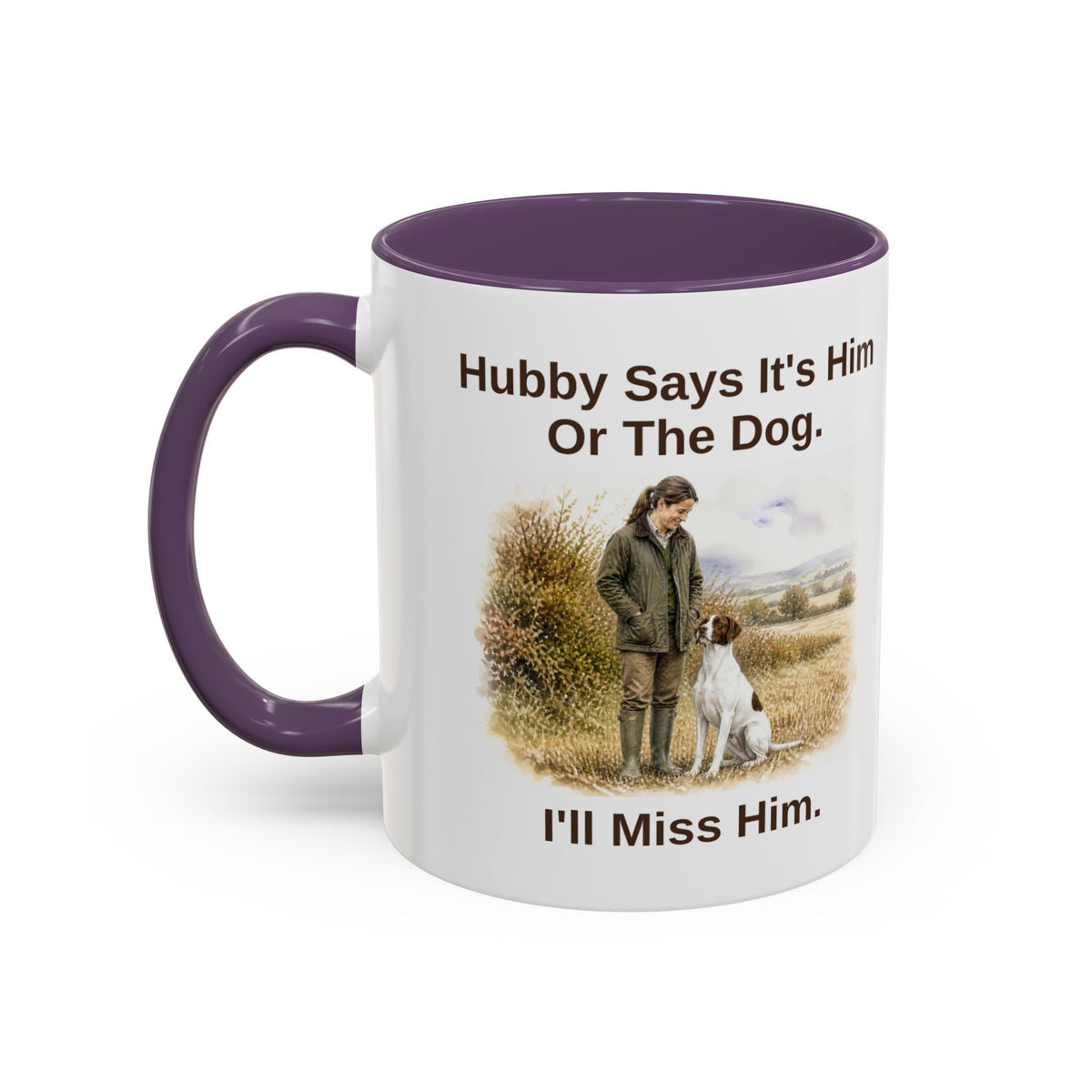 Hubby Says Mug - English Pointer - Liver & White - Brunette