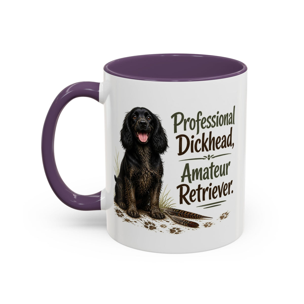 Funny Black Cocker Spaniel Mug - Professional Dickhead, Amateur Retriever, Working Gun Dog Gift, Pheasant Shooting Mug, 11oz