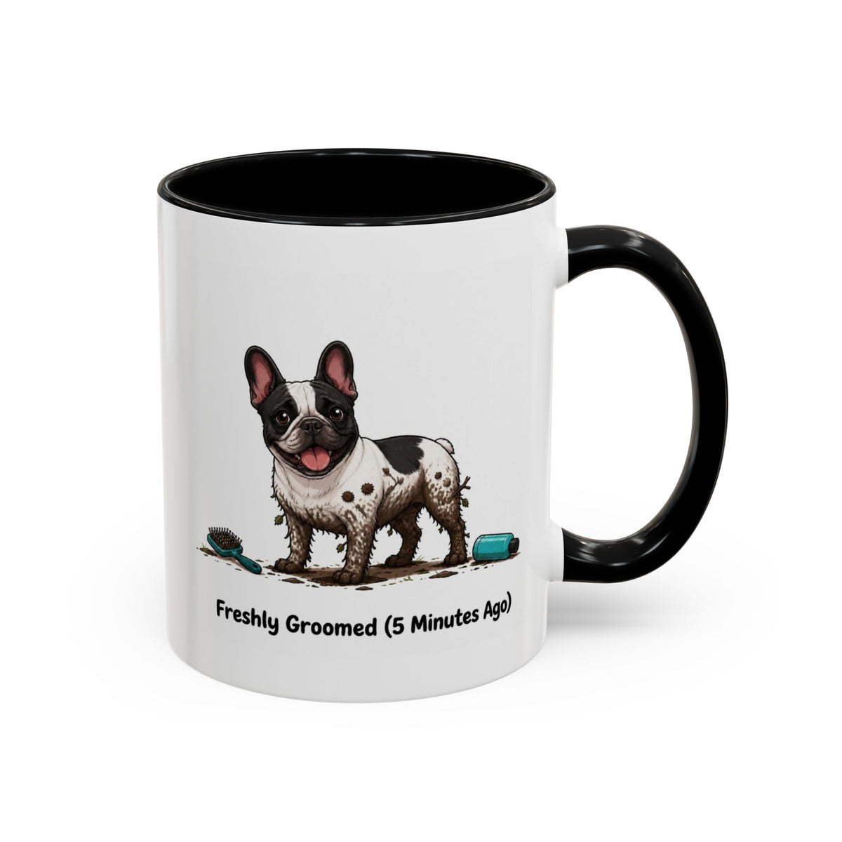 Freshly Groomed Mug - French Bulldog - Pied