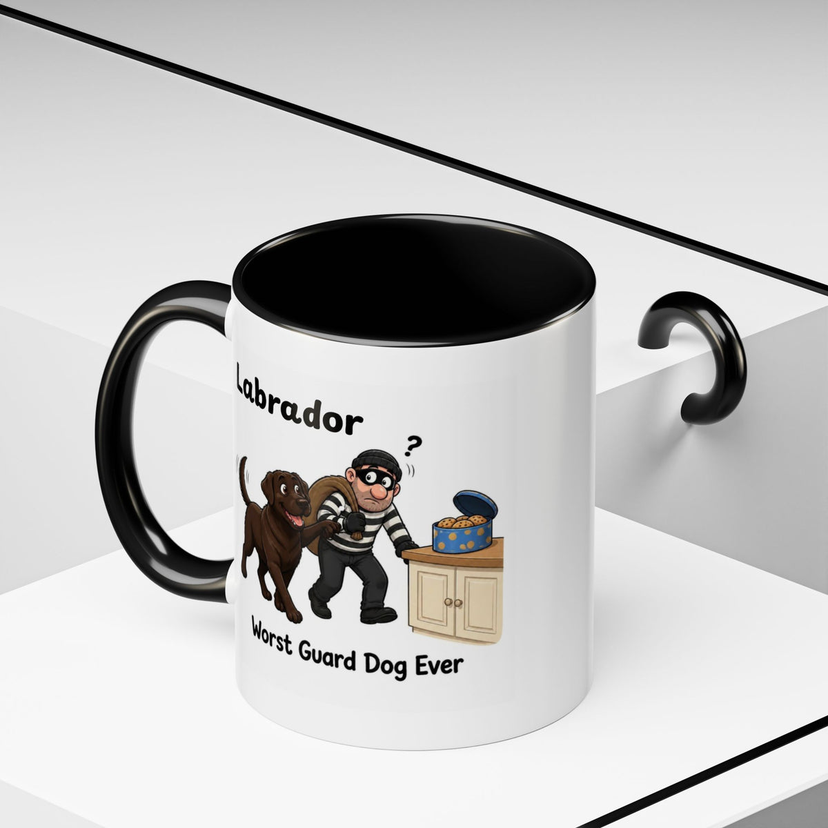 Personalised Chocolate Labrador Mug - Worst Guard Dog Ever - Custom Dog Name, Funny Lab Gift, 11oz
