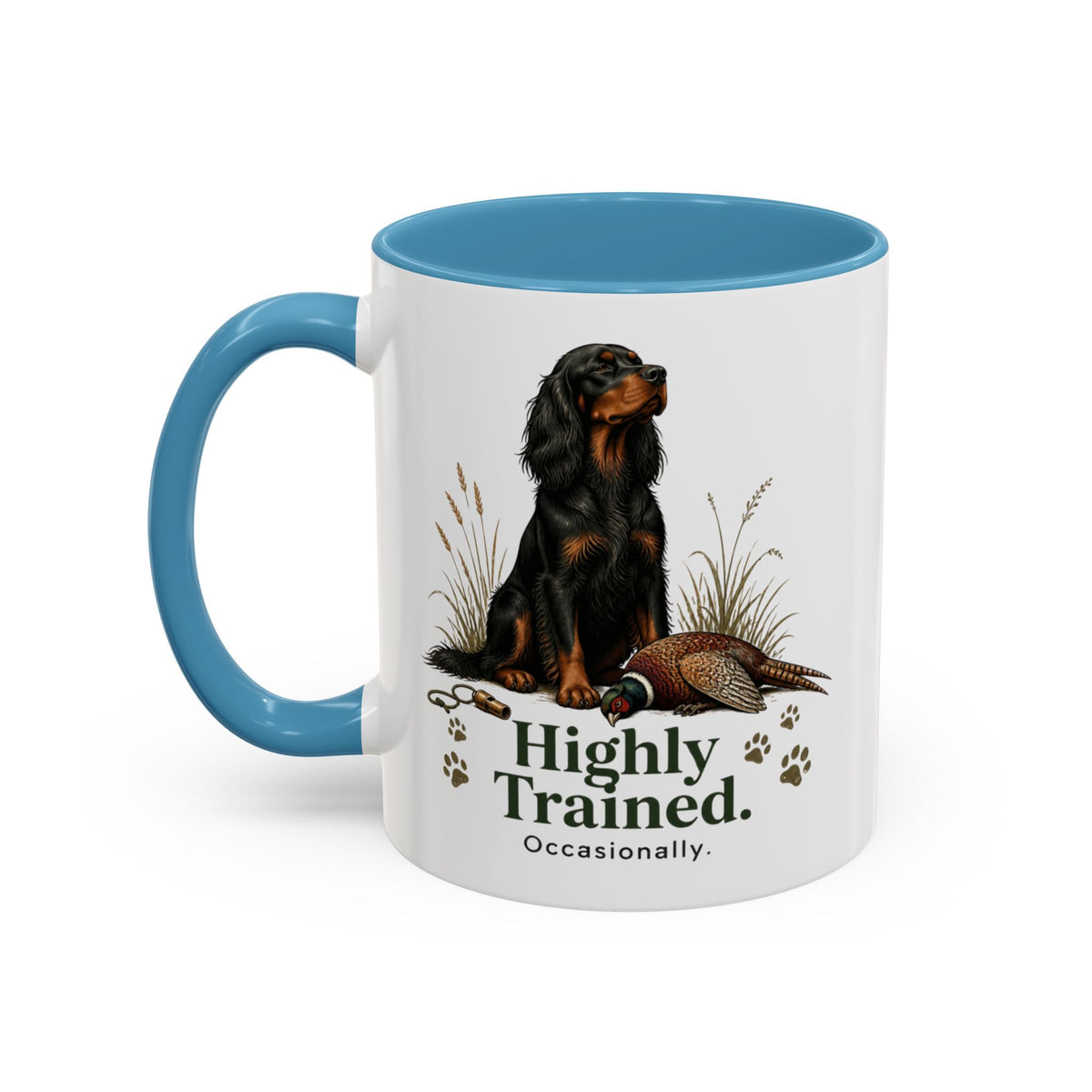 Funny Gordon Setter Mug - Highly Trained Occasionally, Gundog Owner Gift, Shooting Dog Lover Coffee Mug, 11oz