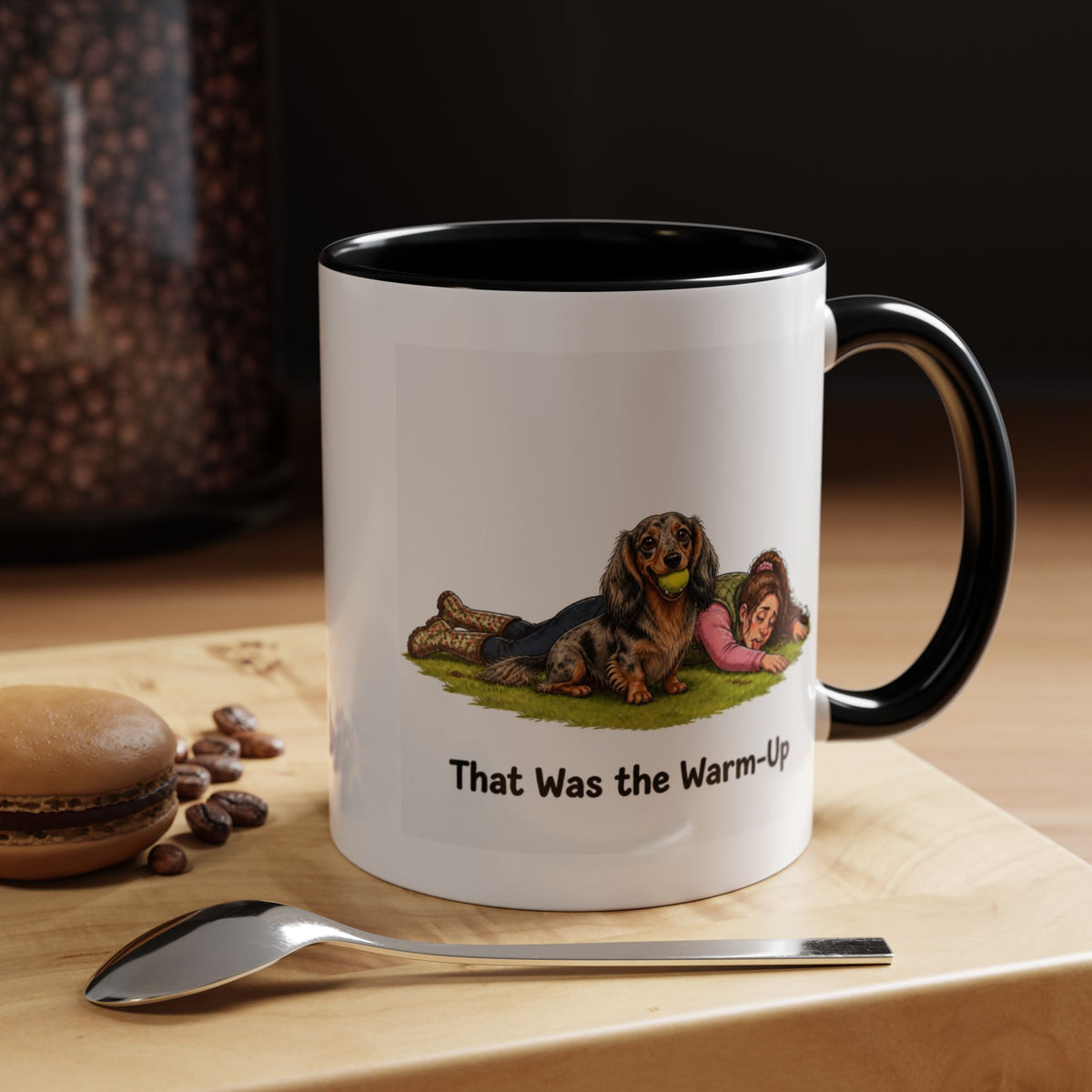 Warm-Up Mug - Mini Long Haired Dachshund - Dapple - Woman