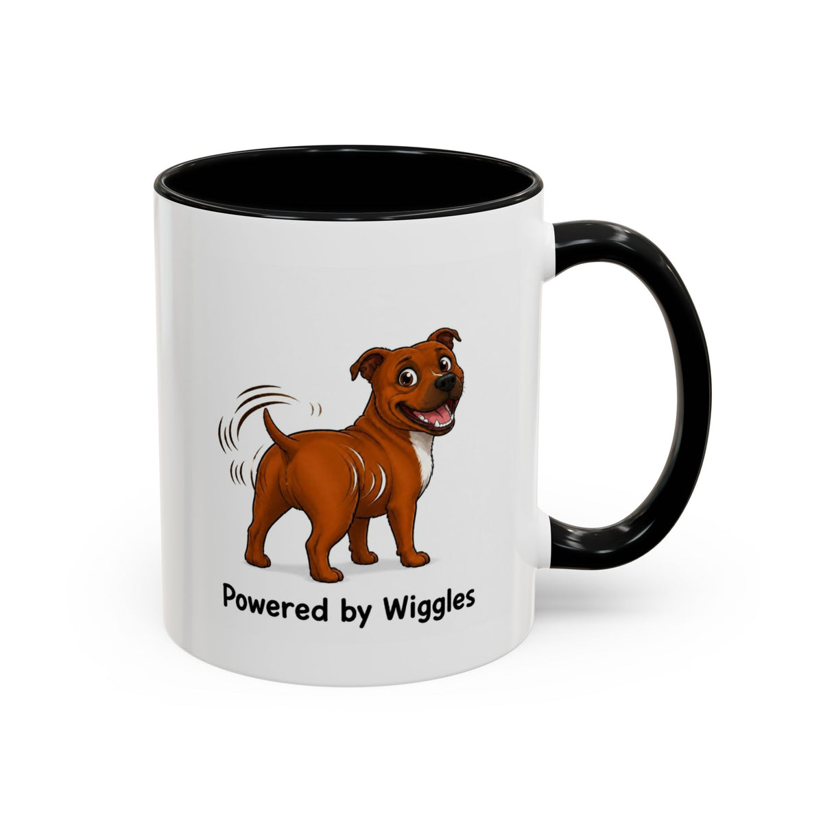 Powered by Wiggles Mug - Staffordshire Bull Terrier - Red