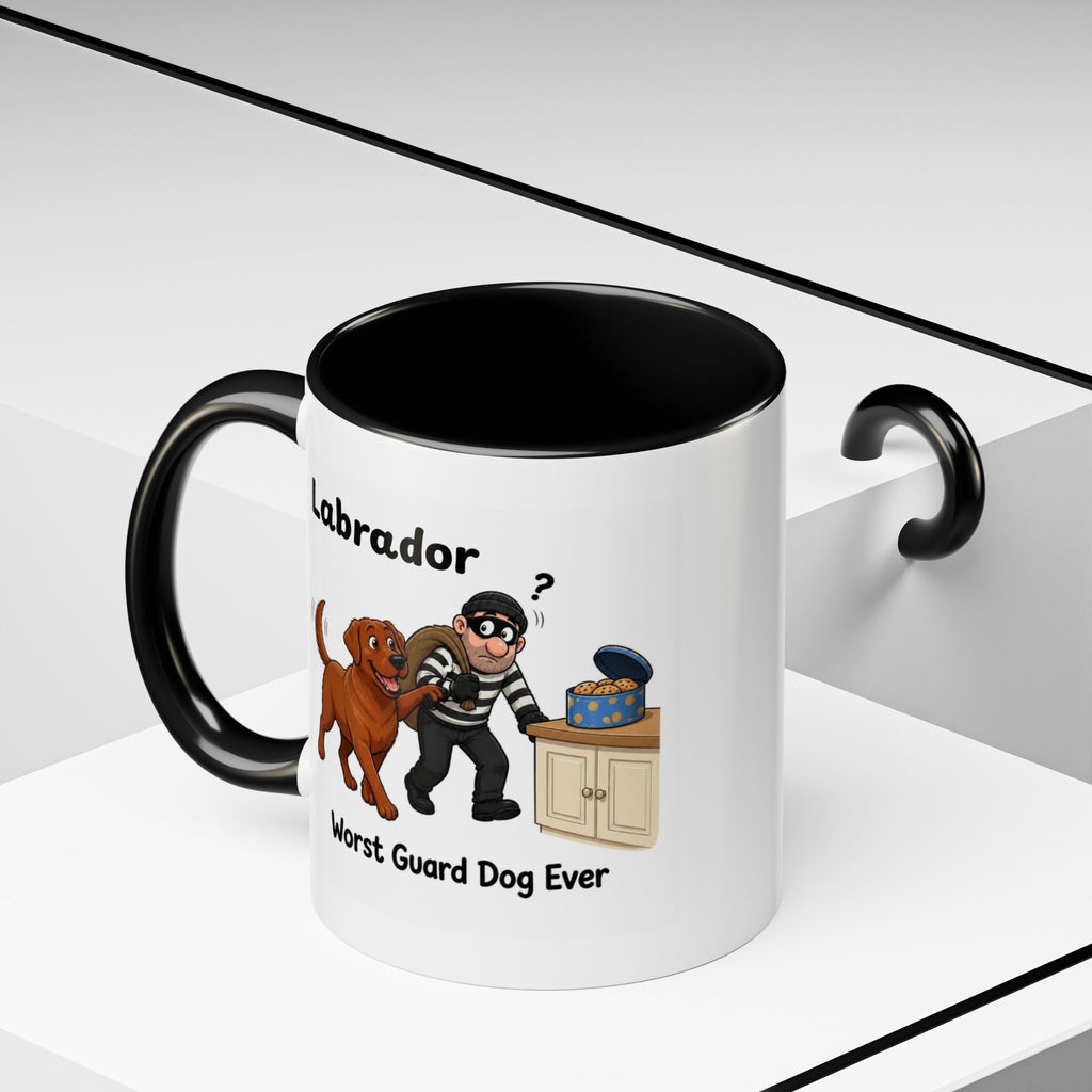 Personalised Fox Red Labrador Mug - Worst Guard Dog Ever - Custom Dog Name, Funny Lab Gift, 11oz