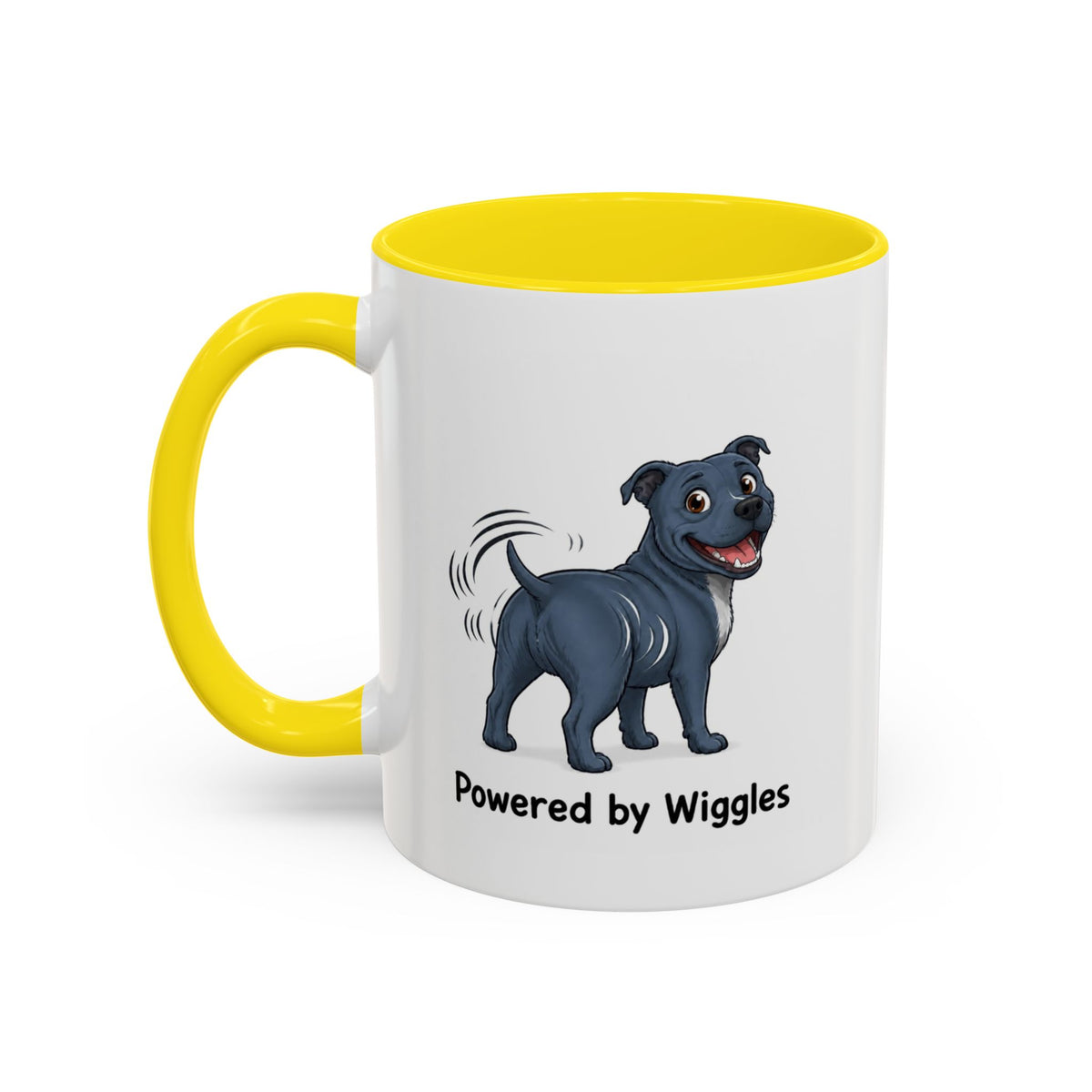 Powered by Wiggles Mug - Staffordshire Bull Terrier - Blue