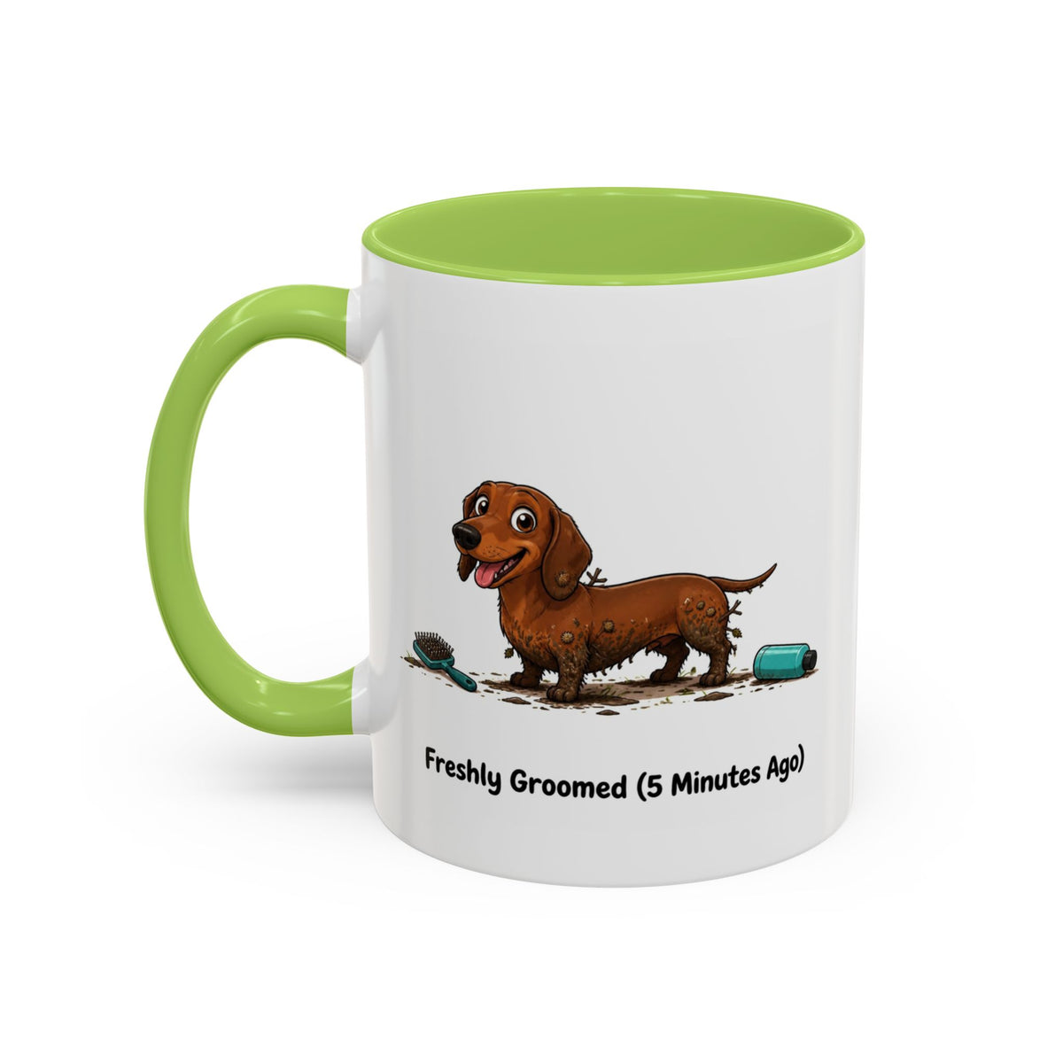 Freshly Groomed Mug - Mini Smooth Dachshund - Red
