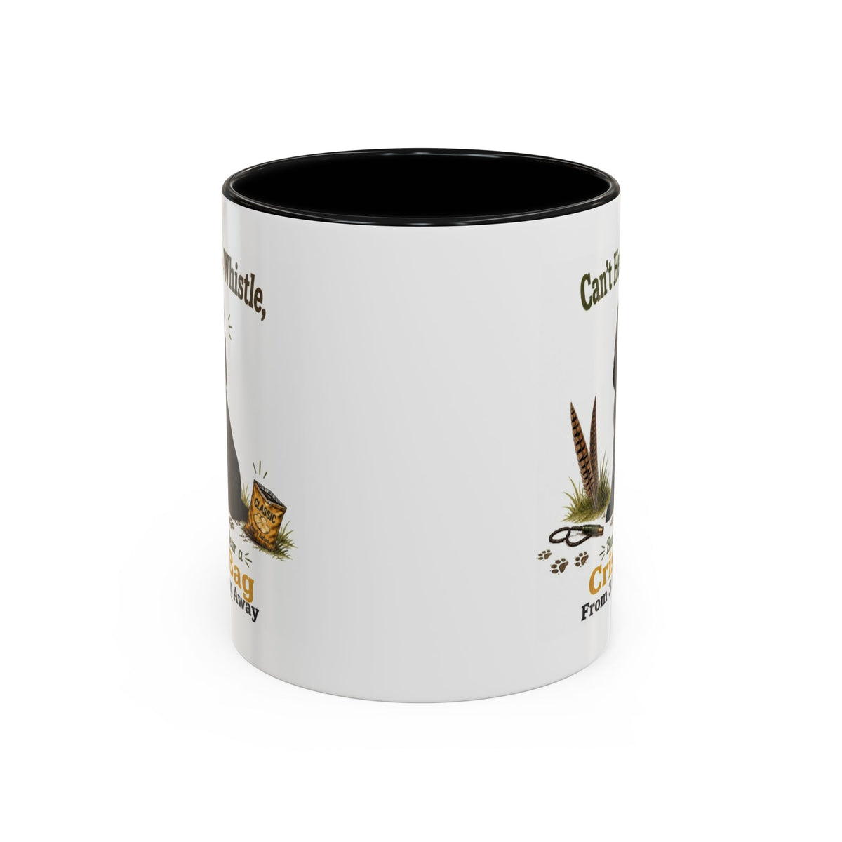 Funny Black Cocker Spaniel Mug - Can't Hear the Whistle But Can Hear a Crisp Bag, Working Gun Dog Gift, Greedy Dog Mug, 11oz