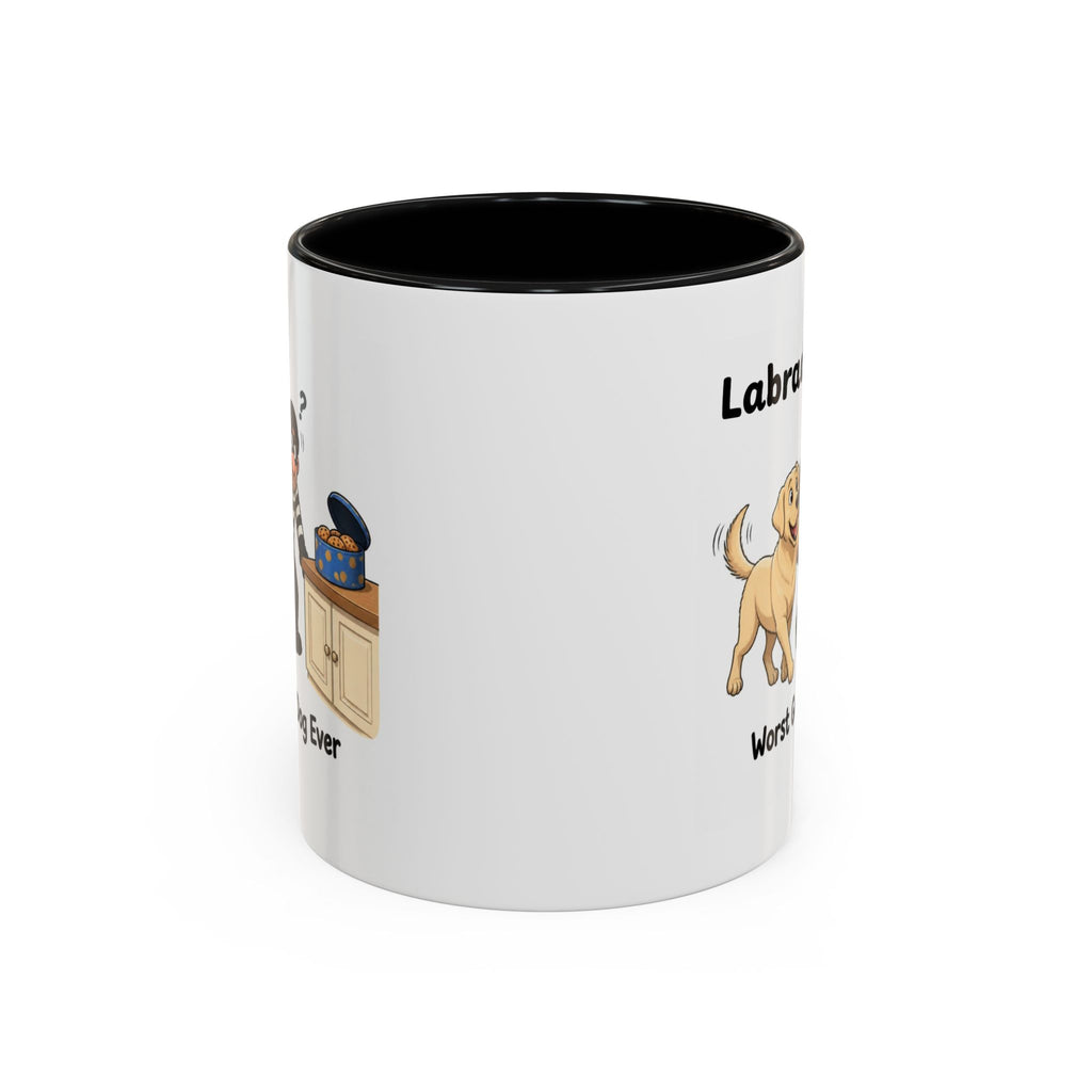 Personalised Yellow Labrador Mug - Worst Guard Dog Ever - Custom Dog Name, Funny Lab Gift, 11oz