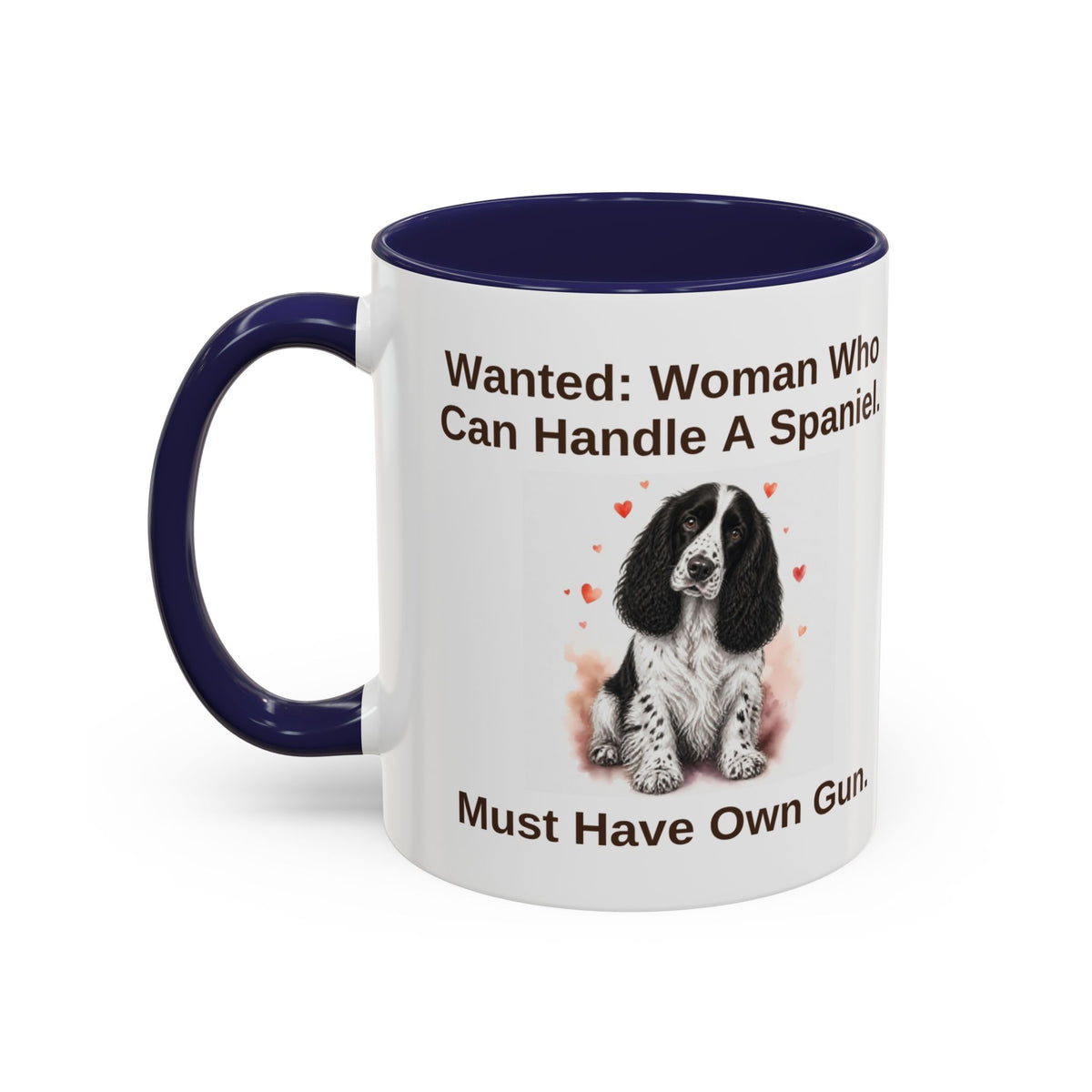 Wanted Mug - Springer Spaniel - Black & White - Woman