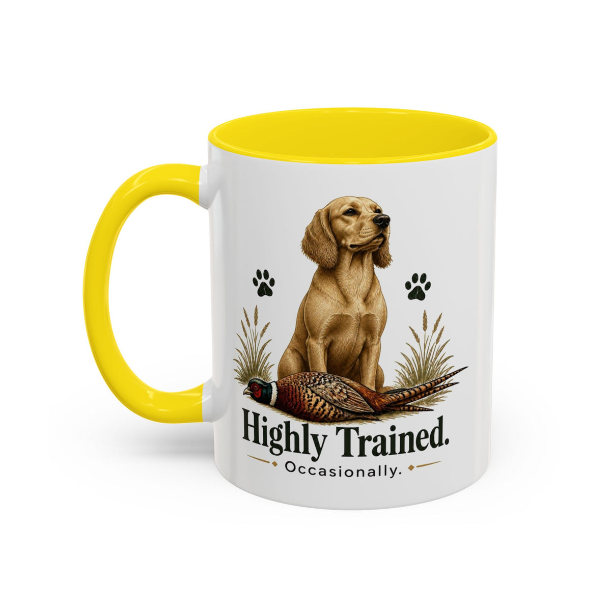 Funny Golden Cocker Spaniel Mug - Highly Trained Occasionally, Gundog Owner Gift, Shooting Dog Lover Coffee Mug, 11oz