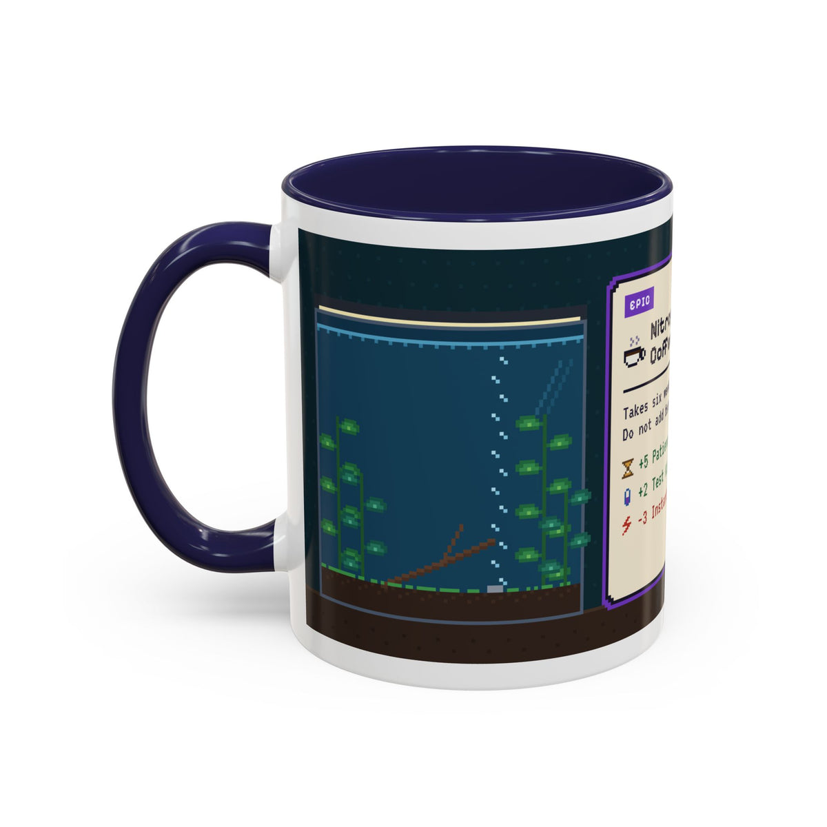 Nitrogen Cycle Coffee pixel art aquarium mug, 11oz ceramic – view 11