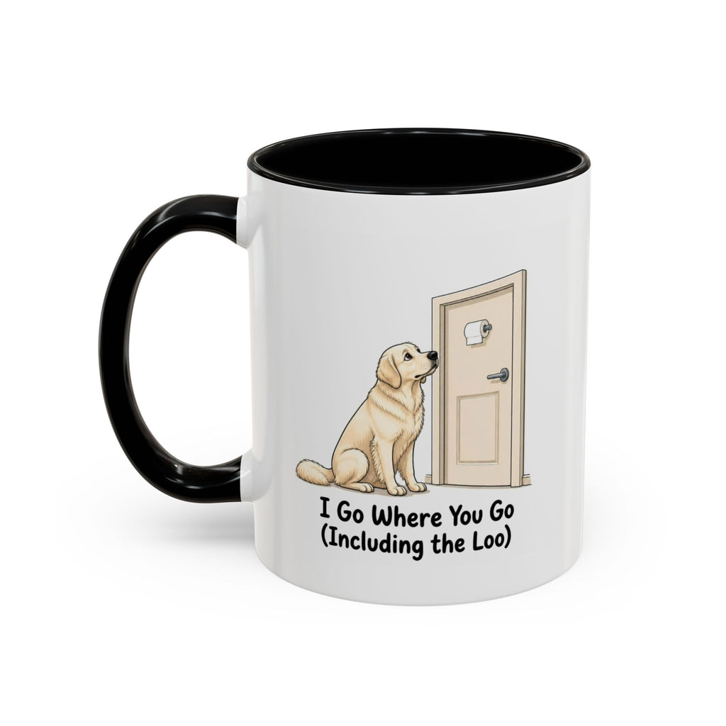 I Go Where You Go Mug - Golden Retriever - Cream