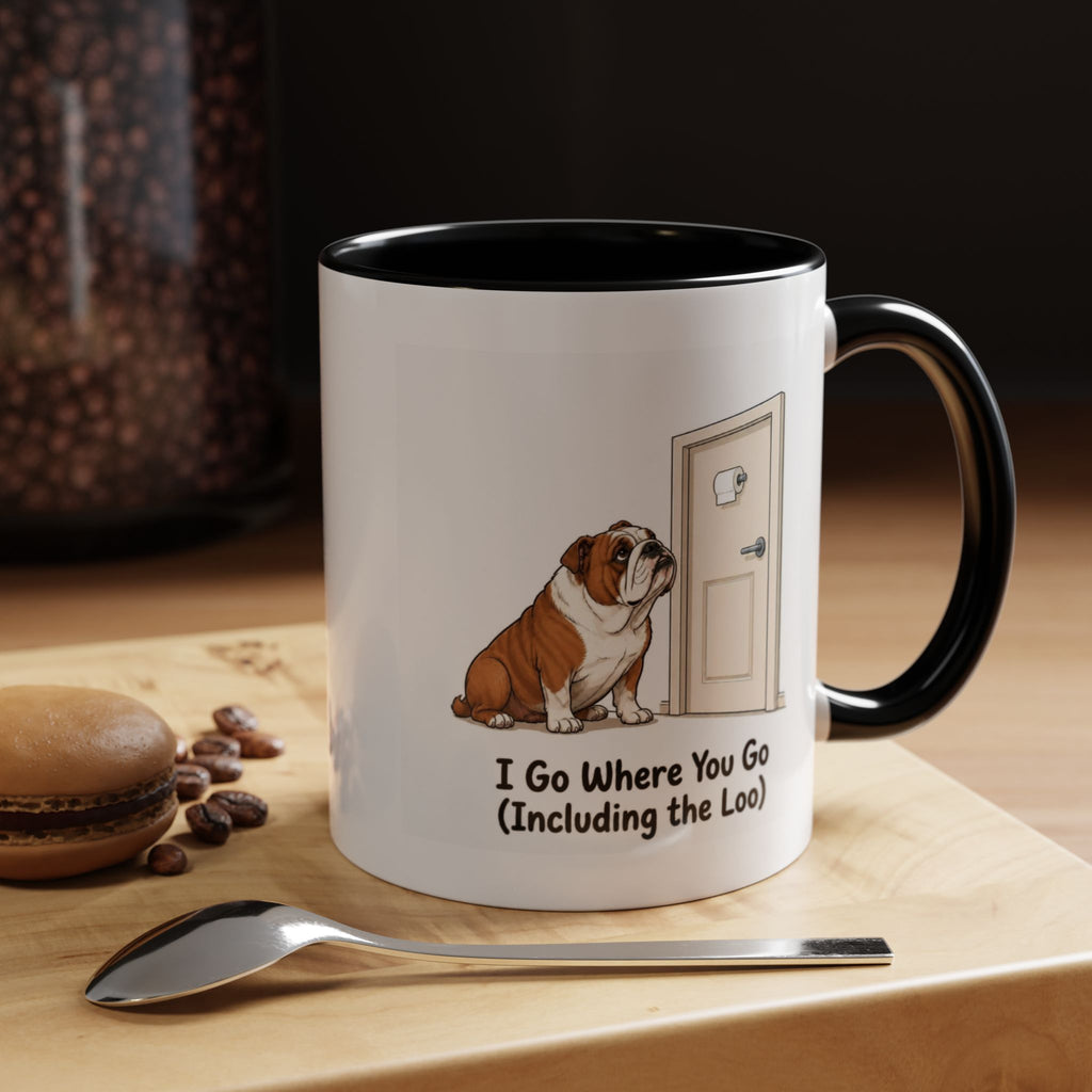 I Go Where You Go Mug - Bulldog - Red & White