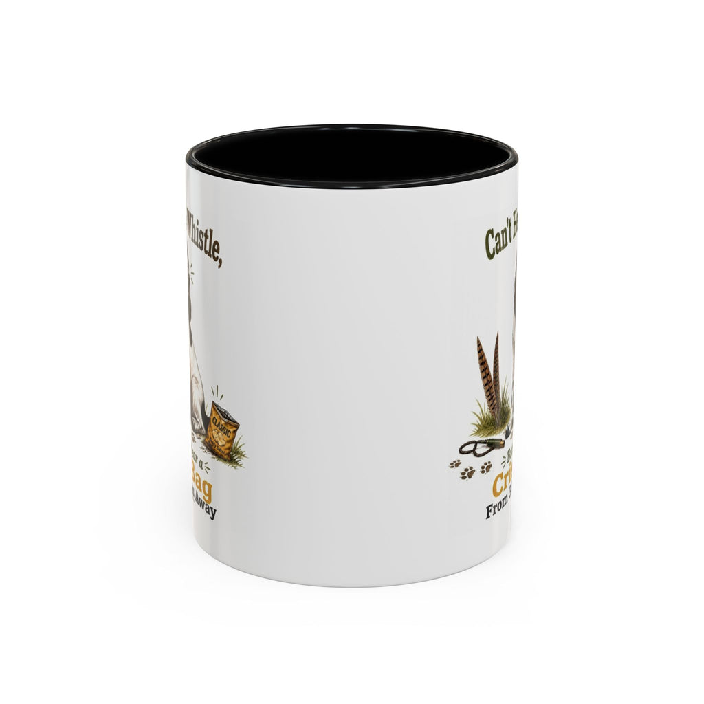 Funny Black and White Springer Spaniel Mug - Can't Hear the Whistle But Can Hear a Crisp Bag, Working Gun Dog Gift, Greedy Dog Mug, 11oz