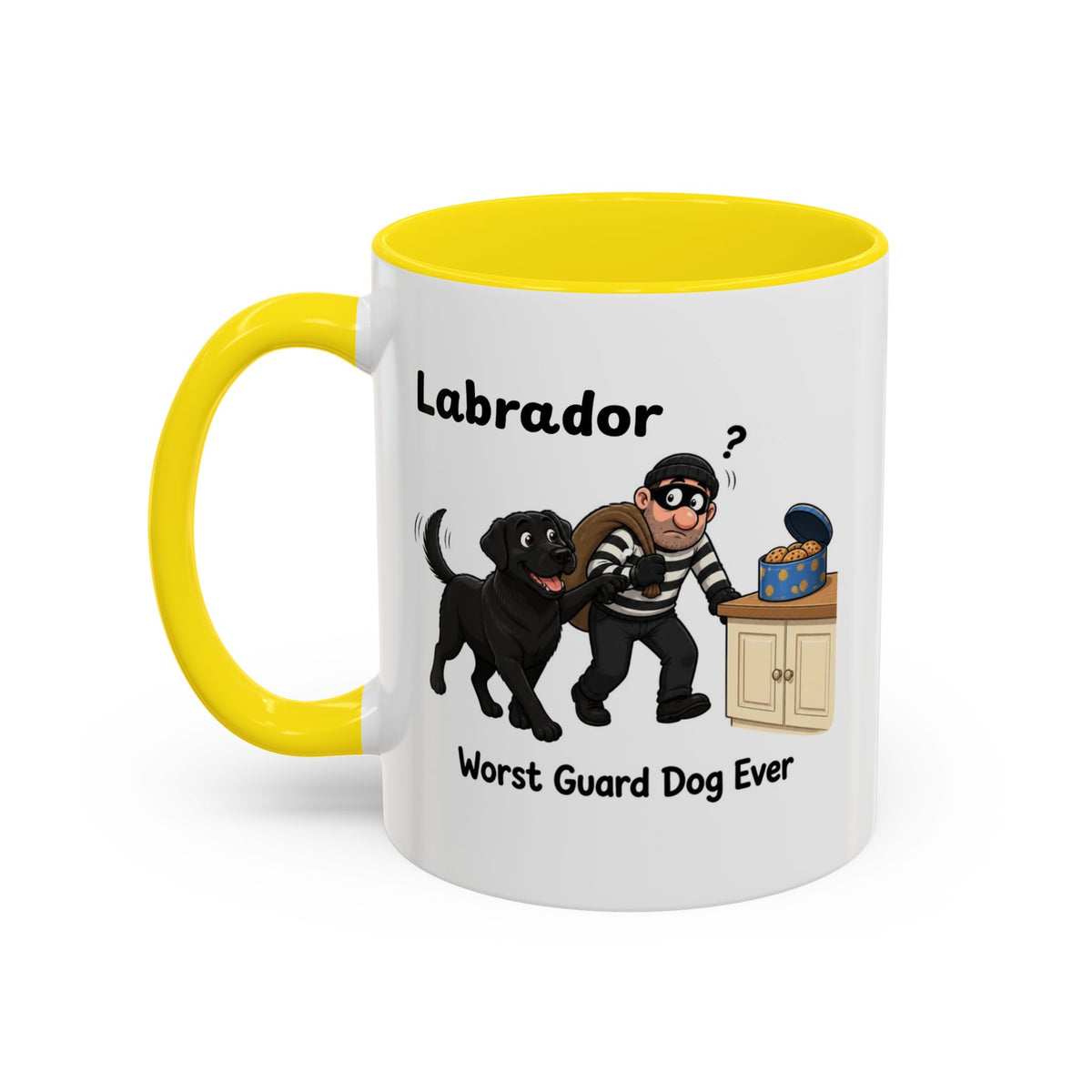Personalised Black Labrador Mug - Worst Guard Dog Ever - Custom Dog Name, Funny Lab Gift, 11oz