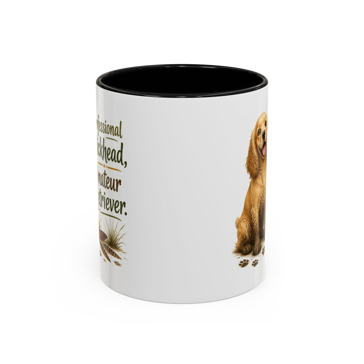 Funny Golden Cocker Spaniel Mug - Professional Dickhead, Amateur Retriever, Working Gun Dog Gift, Pheasant Shooting Mug, 11oz