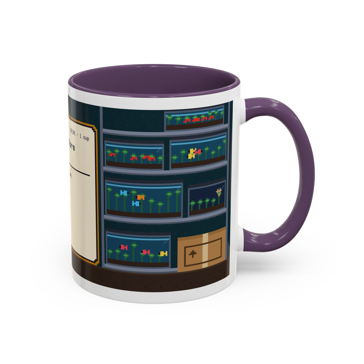 Just One More Tank Tea pixel art fishkeeper mug, 11oz ceramic – view 20