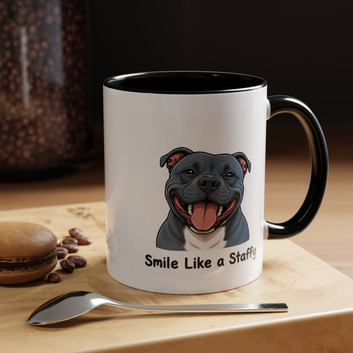 Staffy Smile Mug - Staffordshire Bull Terrier - Blue