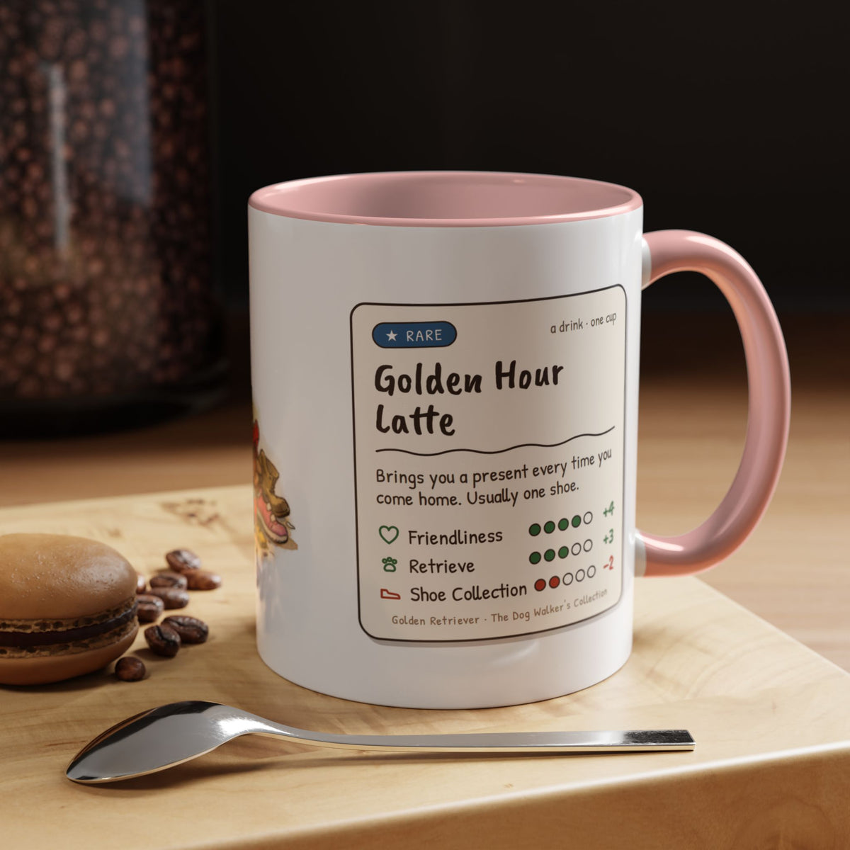 Funny golden retriever mug, dog with a stolen shoe – view 18