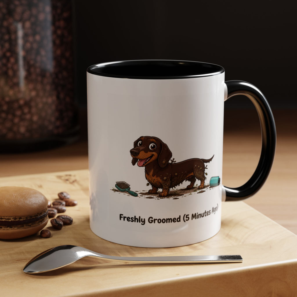 Freshly Groomed Mug - Mini Smooth Dachshund - Chocolate & Tan