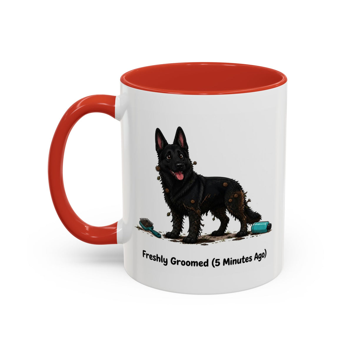 Freshly Groomed Mug - German Shepherd - Black