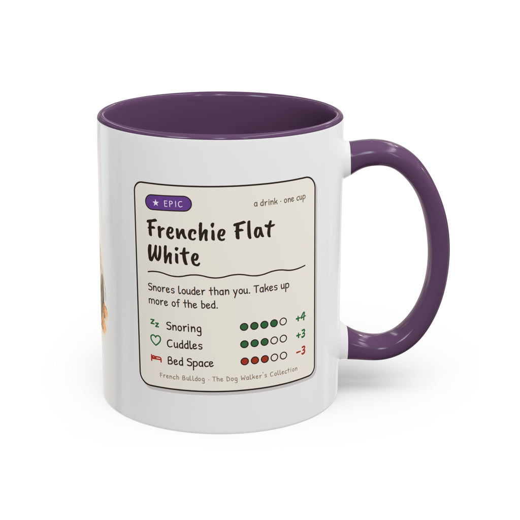 Funny French Bulldog Mug – Snoring Frenchie Bed Hog, Watercolour Dog Lover Gift, 11oz Ceramic Coffee Cup