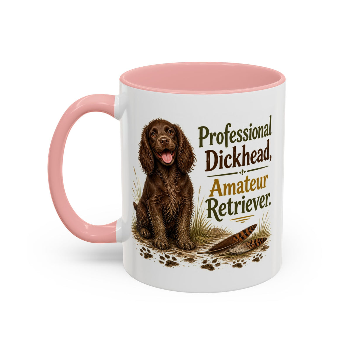 Funny Chocolate Cocker Spaniel Mug - Professional Dickhead, Amateur Retriever, Working Gun Dog Gift, Pheasant Shooting Mug, 11oz