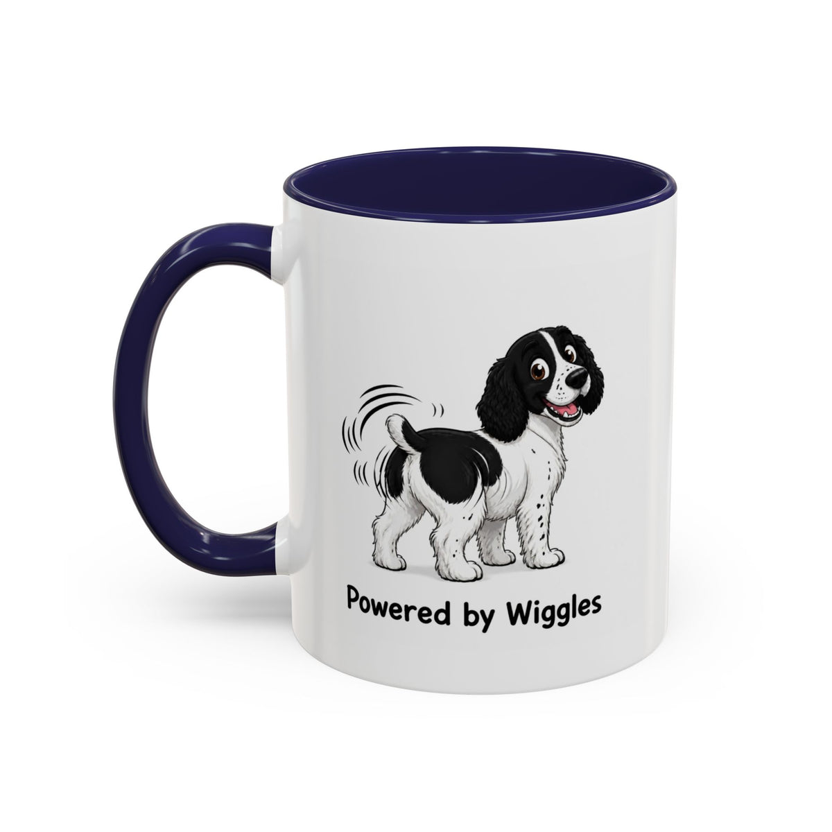 Powered by Wiggles Mug - Springer Spaniel - Black & White