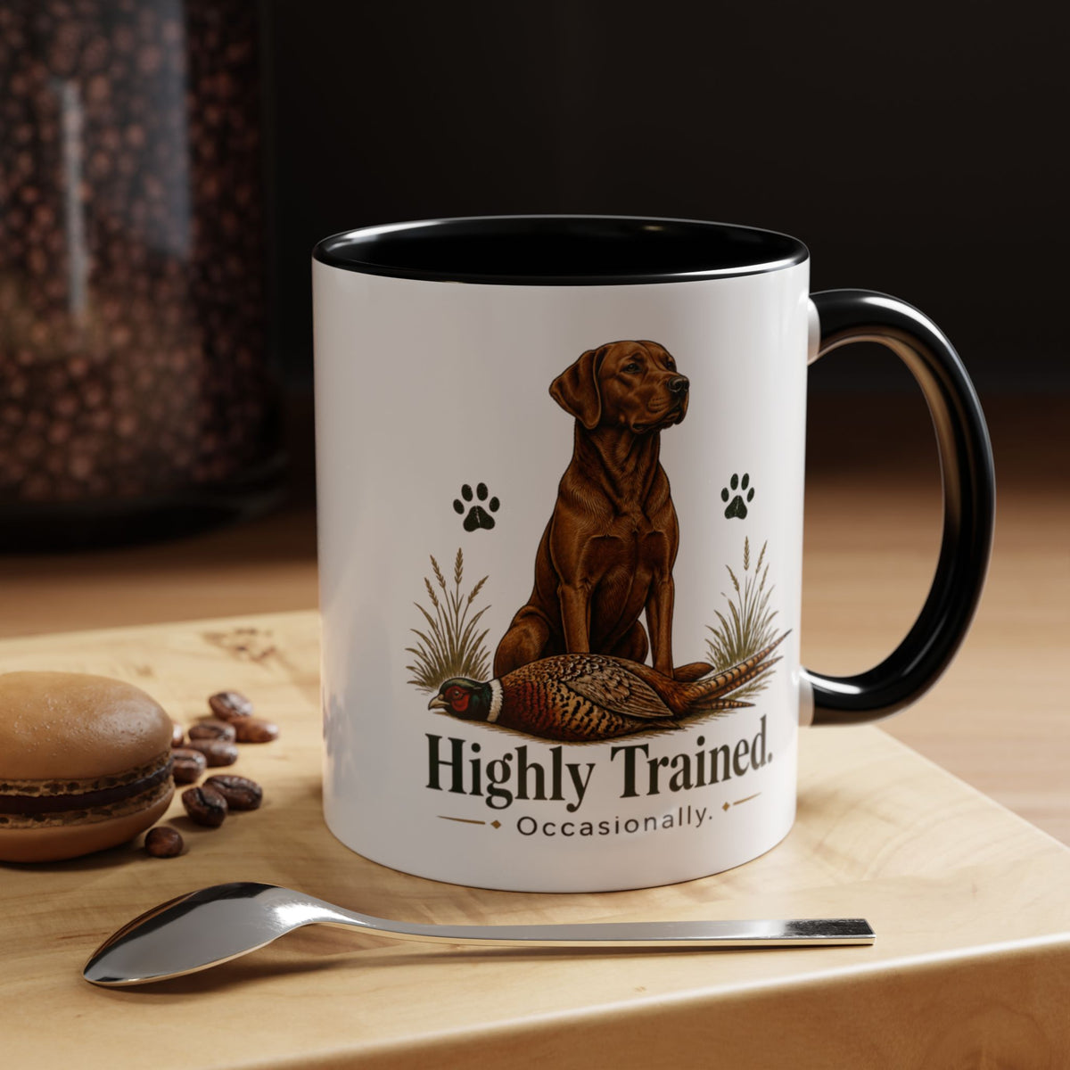 Funny Fox Red Labrador Mug - Highly Trained Occasionally, Gundog Owner Gift, Shooting Dog Lover Coffee Mug, 11oz