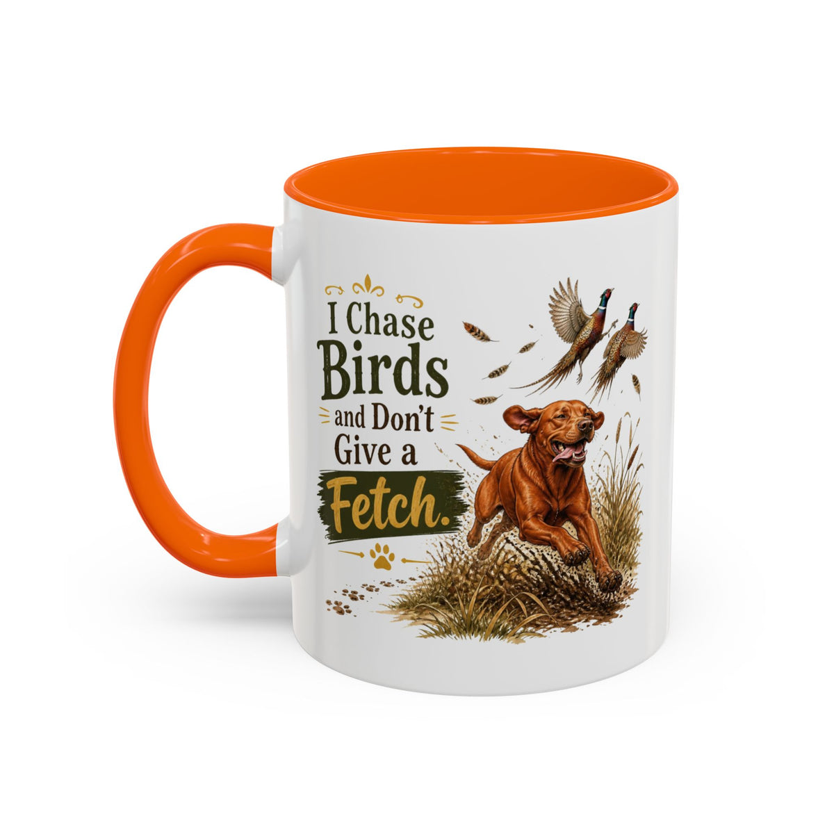 Funny Fox Red Labrador Mug - I Chase Birds and Don't Give a Fetch, Working Gun Dog Gift, Pheasant Shooting Mug, 11oz