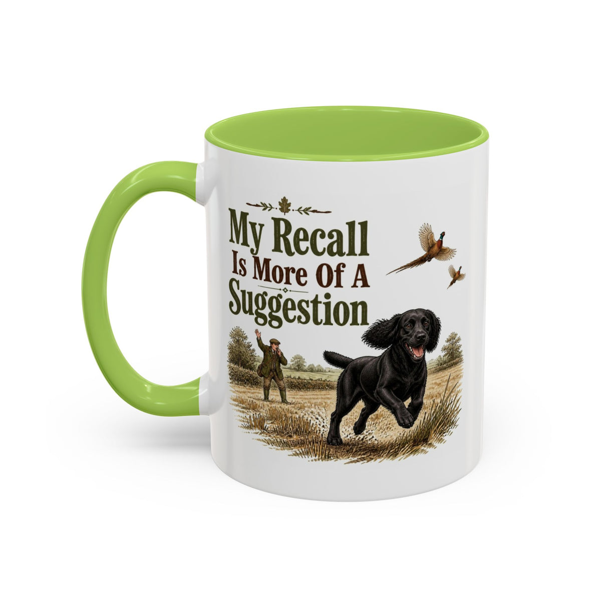 Funny Black Cocker Spaniel Mug - My Recall Is More Of A Suggestion, Working Gun Dog Gift, Pheasant Shooting Mug, 11oz